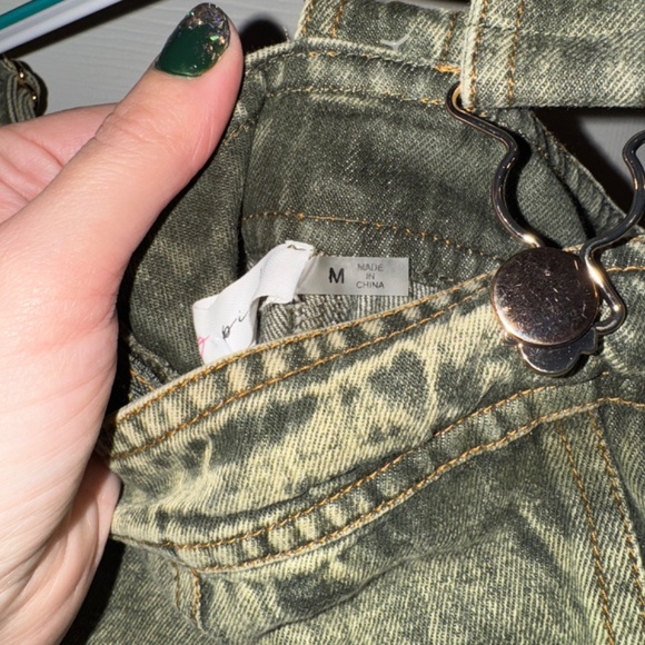 NanaMacs Washed Green Overall Dress NWT - Picture 7 of 9